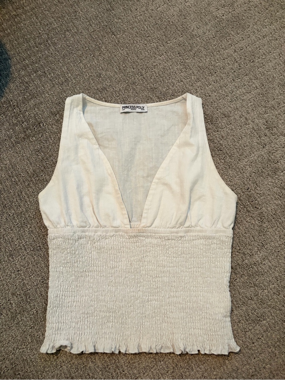Princess Polly white V-Neck Tank Top
